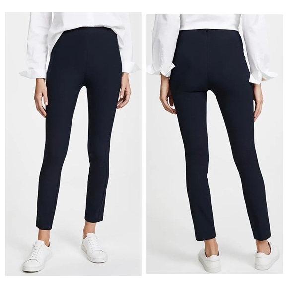 Rag & Bone Simone Slim Crop Pants Salute Navy Blue Back Zip Stretchy Size 2